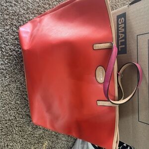 Coach Red and Tan Tote Bag